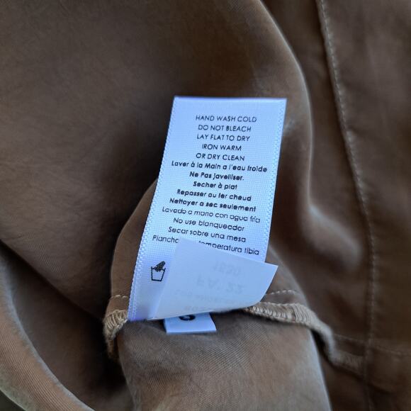 NATION LTD Coda Belted Safari Shirt Size Small Top Bark Brown Fall Relaxed - Picture 11 of 11